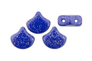 Czech Glass Ginko Beads - Stardance - Navy Blue 7,5x7,5mm - 10g