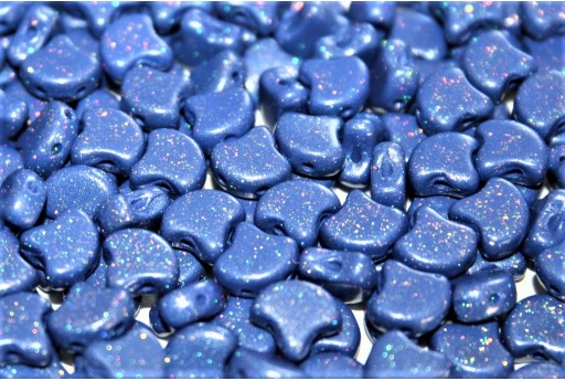 Czech Glass Ginko Beads - Stardance - Navy Blue 7,5x7,5mm - 10g 2
