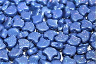 Czech Glass Ginko Beads - Stardance - Navy Blue 7,5x7,5mm - 10g