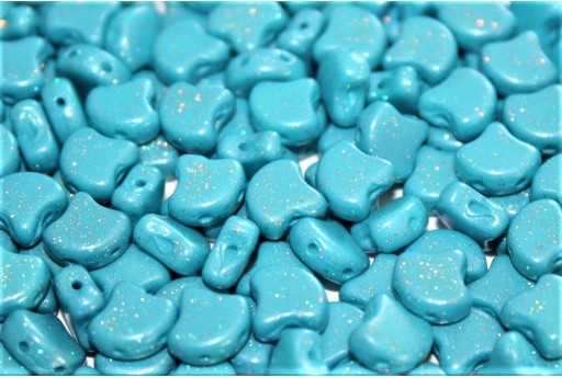 Czech Glass Ginko Beads - Stardance - Caribbean Sea 7,5x7,5mm - 10g 2