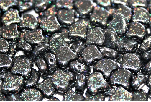 Czech Glass Ginko Beads - Stardance - Anthracite 7,5x7,5mm - 10g 2