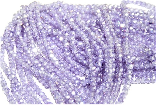 Cubic Zirconia Faceted Rondelles - Lilac 2x3mm - 150pcs