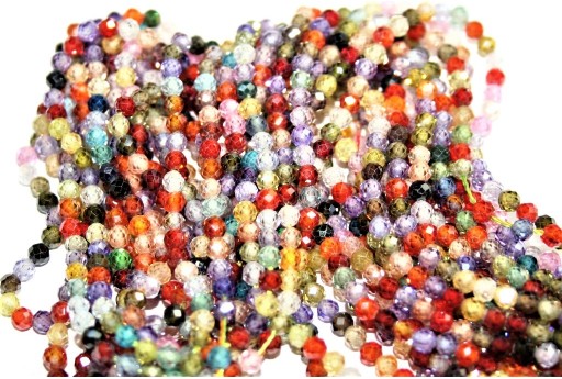 Cubic Zirconia Faceted Round - Multicolor 3mm - 120pcs