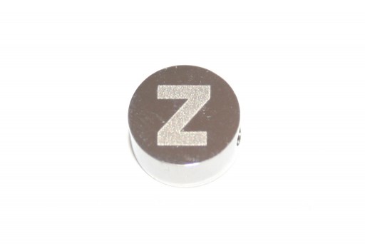 Perline Tonde in Acciaio Alfabeto - Lettera Z 10x4,5mm - 1pz