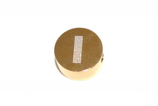 Perline Tonde in Acciaio Alfabeto Oro - Lettera I 10x4,5mm - 1pz