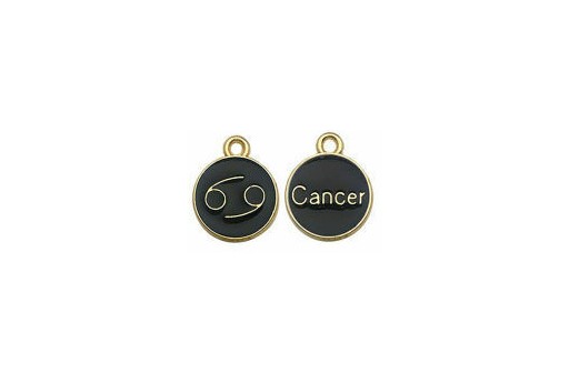 Charms Zodiaco Smaltato Nero - Cancro 15x12mm - 1pz