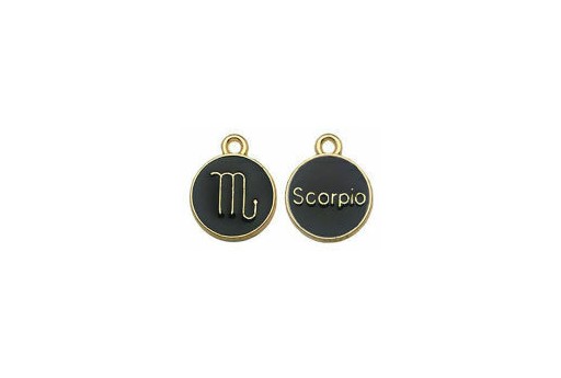 Charms Zodiaco Smaltato Nero - Scorpione 15x12mm - 1pz