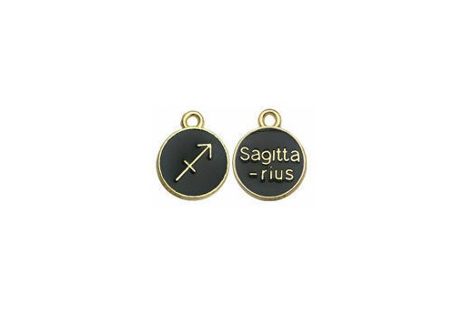 Charms Zodiaco Smaltato Nero - Sagittario 15x12mm - 1pz