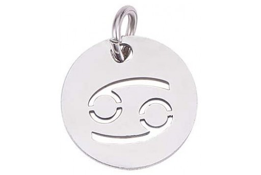 Charms Zodiaco Tondo Acciaio - Cancro 12mm - 1pz