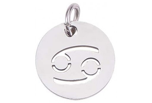 Stainless Steel Zodiac Charms - Cancer 12mm - 1pc