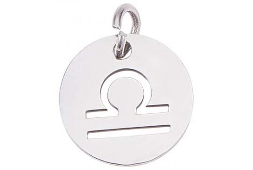 Charms Zodiaco Tondo Acciaio - Bilancia 12mm - 1pz