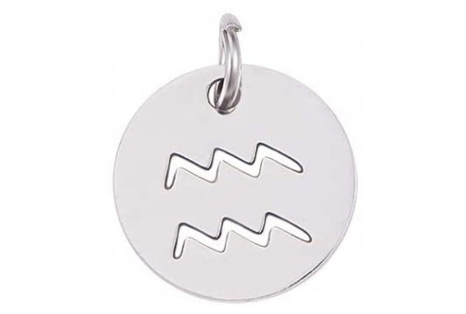 Stainless Steel Zodiac Charms - Aquarius 12mm - 1pc