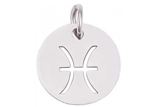 Stainless Steel Zodiac Charms - Pisces 12mm - 1pc