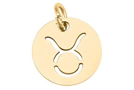 Stainless Steel Zodiac Charms Gold - Taurus 12mm - 1pc