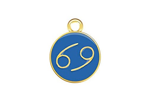 Charms Zodiaco Smaltato Blue - Cancro 15x12mm - 1pz