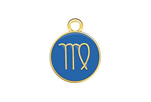 Charms Zodiaco Smaltato Blue - Vergine 15x12mm - 1pz