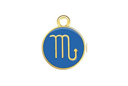 Charms Zodiaco Smaltato Blue - Scorpione 15x12mm - 1pz