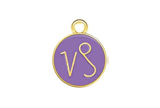 Charms Zodiaco Smaltato Viola - Capricorno 15x12mm - 1pz