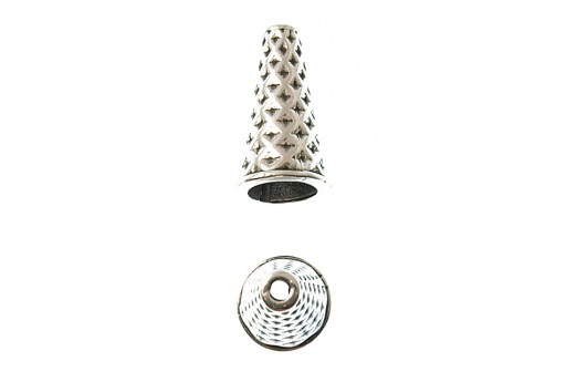 Cono con Motivo Diamanti - Argento 20x11mm - 1pz