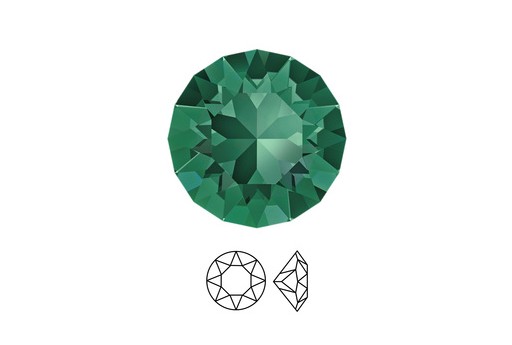 Chaton 1088 Shiny Crystal - Emerald SS29 - 8pcs