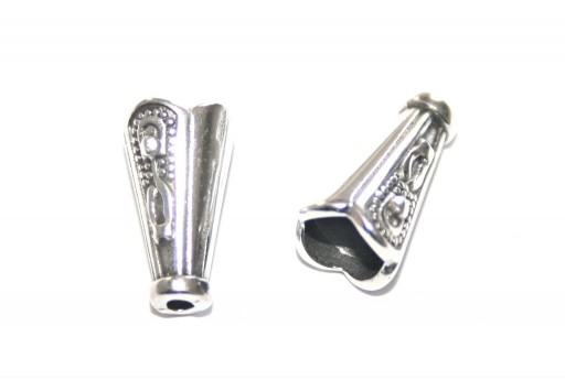 Cono con Decorazione - Argento 7x13mm - 2pz