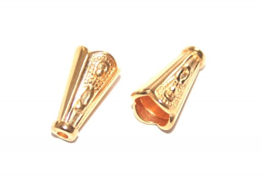 Cone with Decoration - Gold 7x13mm - 2pcs
