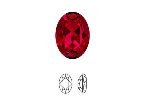 Cabochon Shiny Crystal 4120 - Scarlet 18x13mm - 1pc