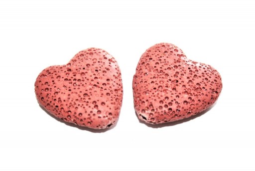 Lava Rock Mattone - Cuore 28x26mm - 2pz
