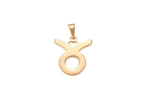 Steel Zodiac Pendant Gold - Taurus 22x18mm - 1pc