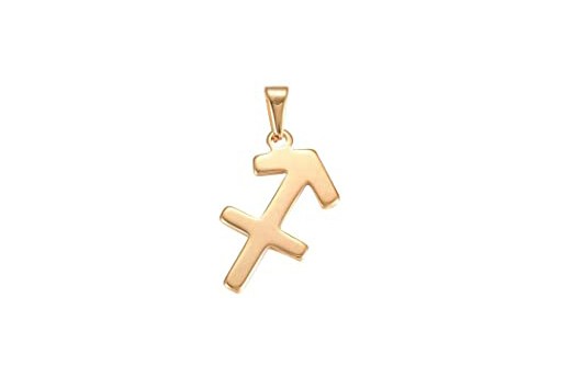 Steel Zodiac Pendant Gold - Sagittarius 22x18mm - 1pc