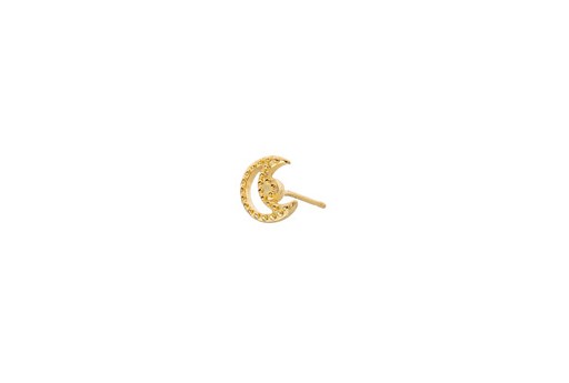 Earring Moon with Grains with Titanium Pin - Gold 7,7x8,6mm - 2pcs
