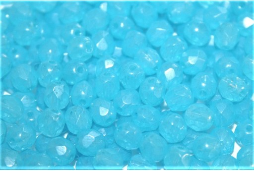 Fire Polished Beads Opal Maya Blue 4mm - 60pcs