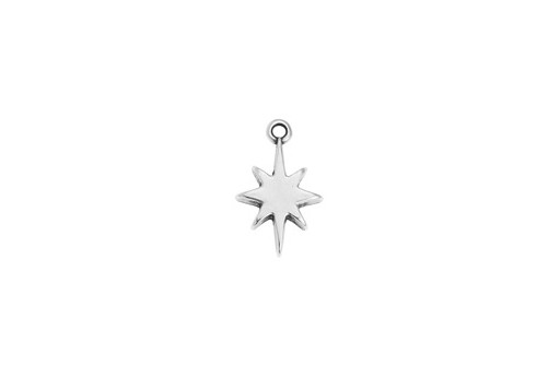 Wind Rose Pendant - Silver 11,4x18,4mm - 2pcs