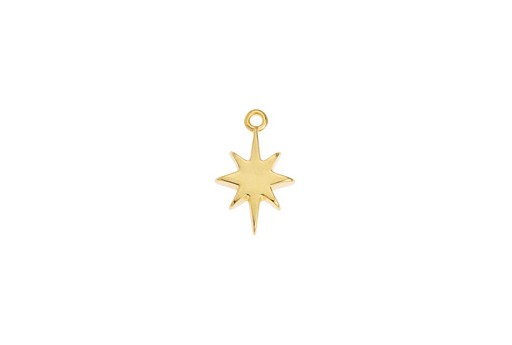 Wind Rose Pendant - Gold 11,4x18,4mm - 2pcs