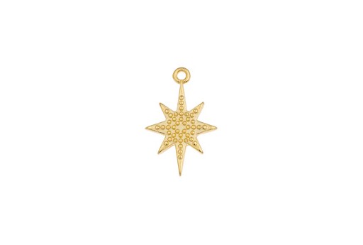 Wind Rose Pendant - Gold 14,5x22,3mm - 2pcs