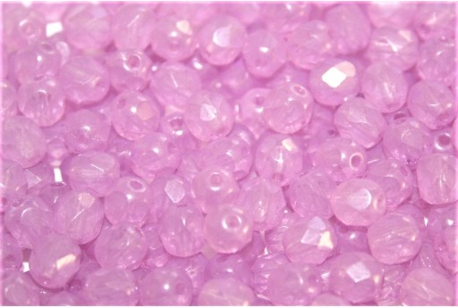 Fire Polished Beads Opal Wisteria Purple 6mm - 30pcs