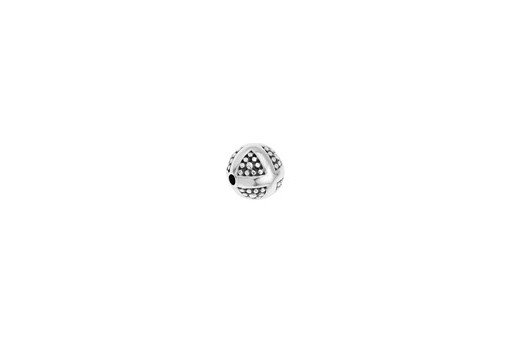 Bead with Pattern with Dots - Silver 8,5mm - 4pcs