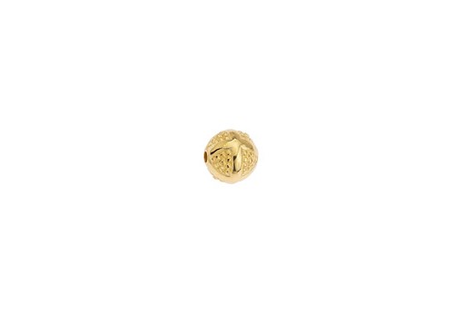 Bead with Pattern with Dots - Gold 8,5mm - 4pcs