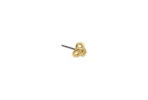 Εarring Knot with Titanium Pin - Gold 7,2x7,2mm - 2pcs