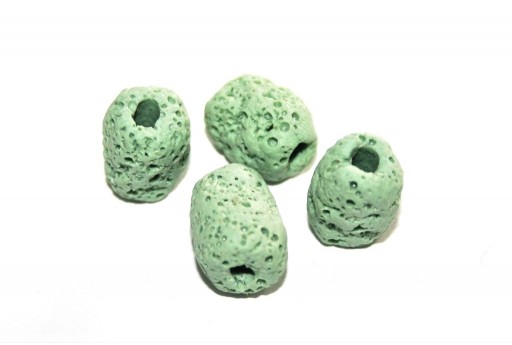 Lava Rock Tubo - Verde 13x11mm - 4pz