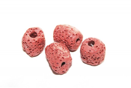 Dyed Tube Synthetic Lava Rock Beads - Brick 13x11mm - 4pcs