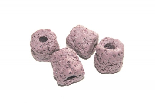 Lava Rock Tubo - Viola 13x11mm - 4pz