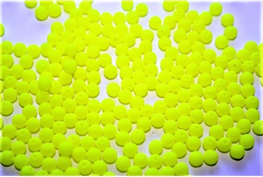 Czech Round Beads Double Neon Yellow 3mm - 100pcs