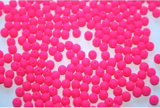 Czech Round Beads Double Neon Pink 3mm - 100pcs