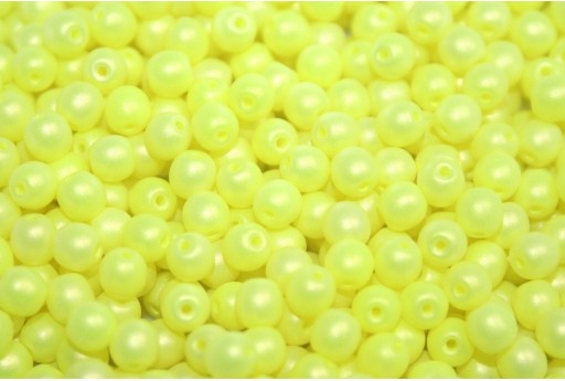 Tondi Vetro di Boemia Neon Silk Yellow 3mm - 100pz