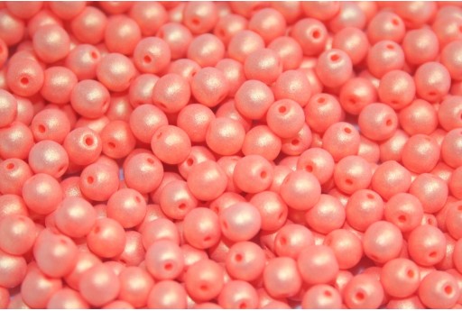 Czech Round Beads Neon Silk Light Orange 3mm - 100pcs