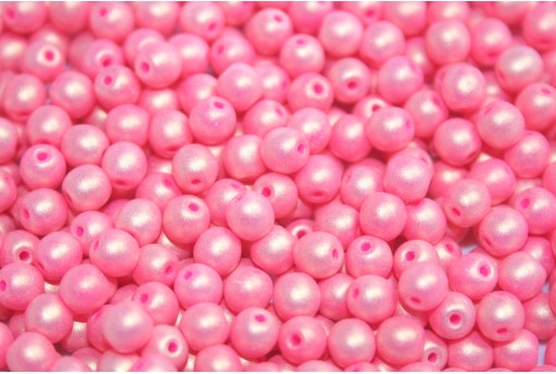 Czech Round Beads Neon Silk Fruit Punch 3mm - 100pcs