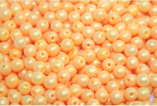 Czech Round Beads Neon Silk Cantalupe 3mm - 100pcs