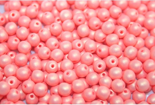 Tondi Vetro di Boemia Neon Silk Coral 3mm - 100pz