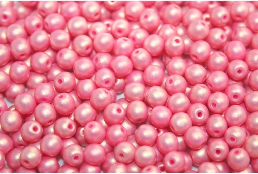 Tondi Vetro di Boemia Neon Silk Raspberry 3mm - 100pz